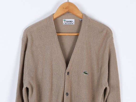 Vintage 60s Izod Lacoste Beige Orlon Knit Cardiga… - image 2