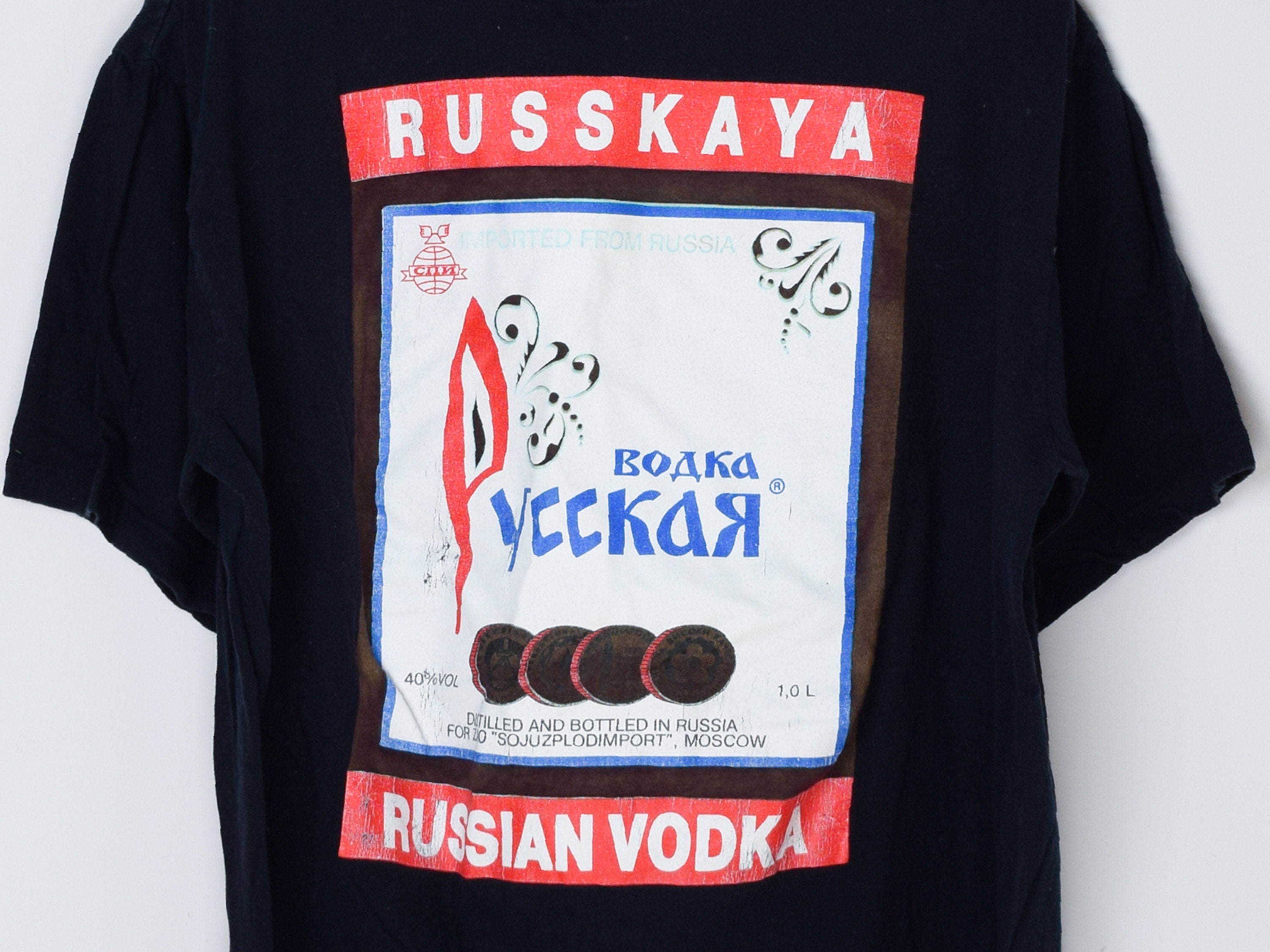 ヴィンテージ 90 年代 Russkaya ロシアン ウォッカ T シャツ