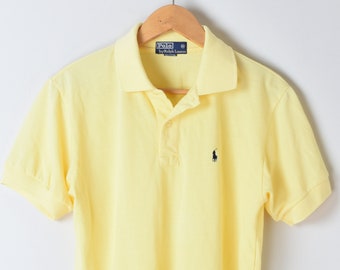 Vintage 90s Polo Ralph Lauren Pale Yellow Polo - preppy, nineties, tennis - Men's M