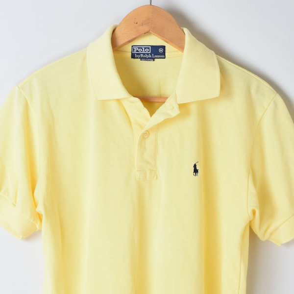 Polo jaune pâle Polo Ralph Lauren vintage des années 90 - BCBG, années 90, tennis - Homme M
