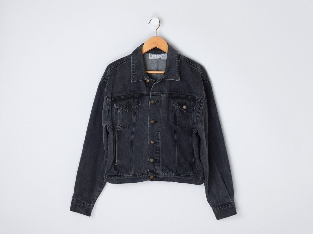 ジャケット・アウター 90s DKNY front zip black denim jacket 90s DKNY front zip black denim jacket