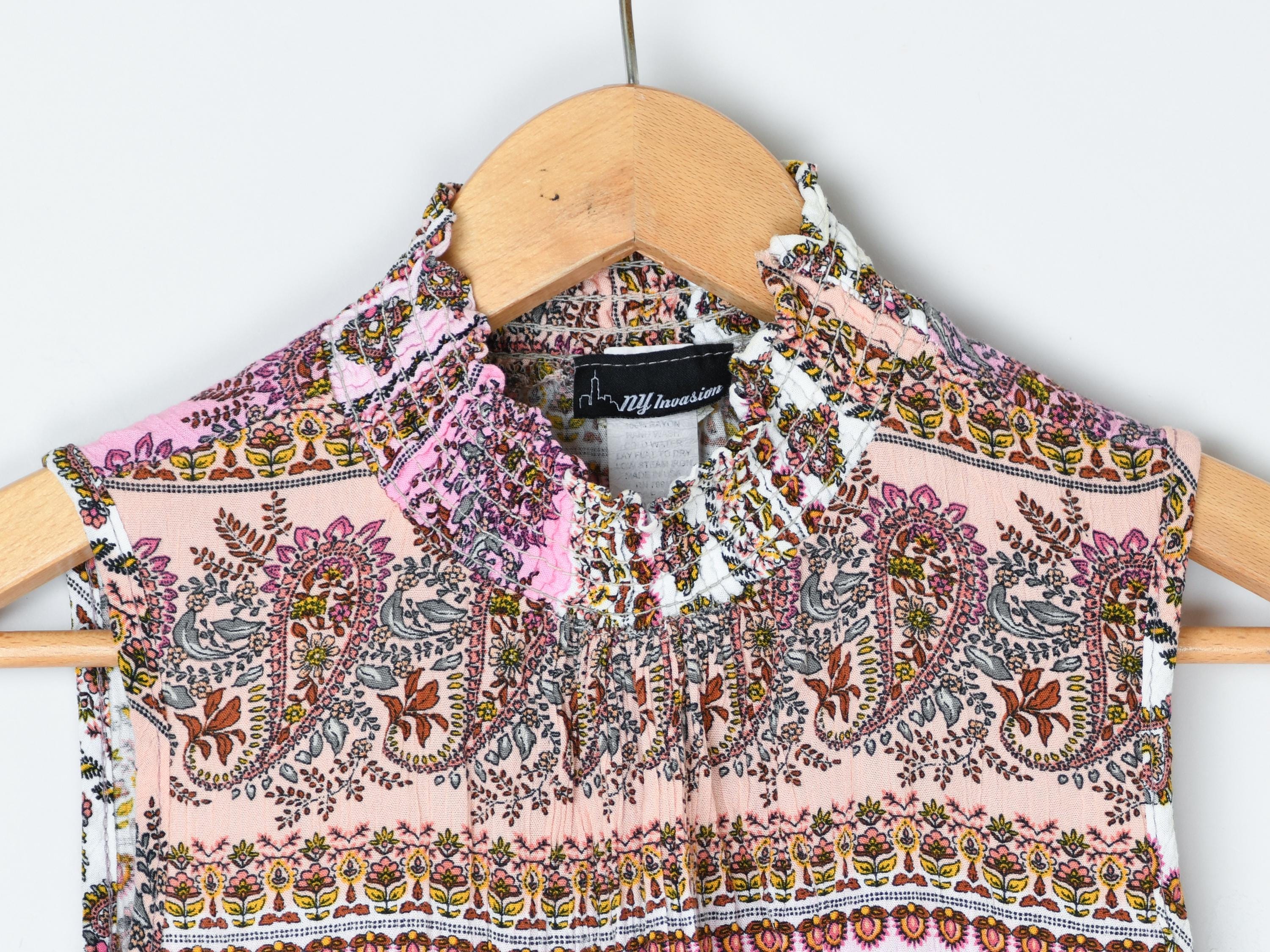 Vintage Y2k Paisley Printed Top - 