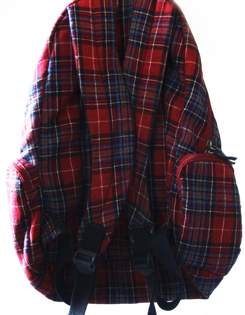 90s Grunge Clothing 90s Backpack Vintage Backpack 90s Red /& Black Plaid Backpack