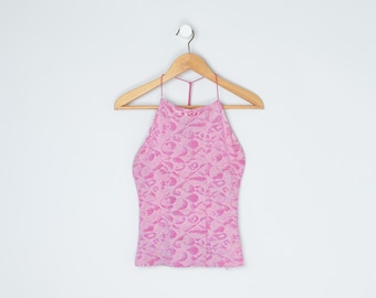 Vintage Y2k Hollister Lacy Cami Top - 2000s Clothing, Navy Blue