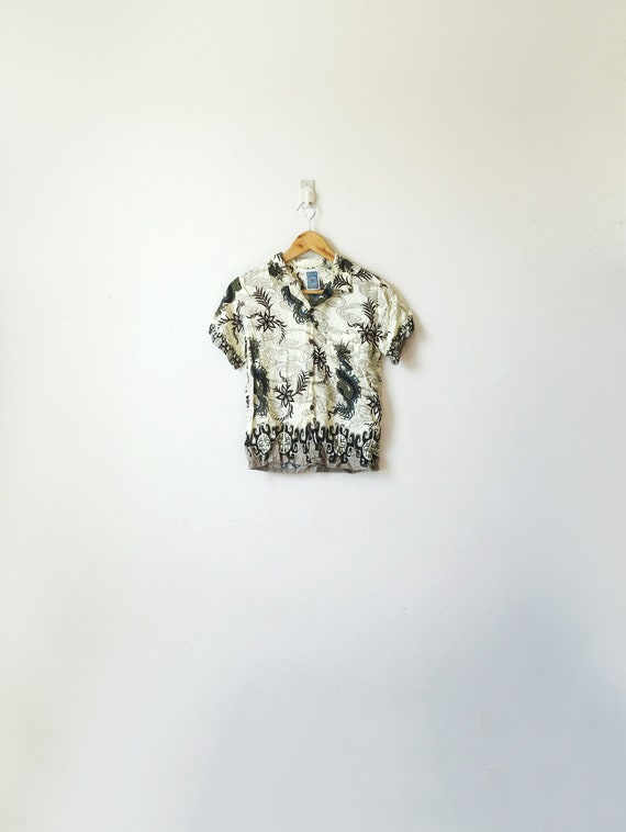 XS // 90s Dragons Hawaiian Shirt - Vintage Hawaiia