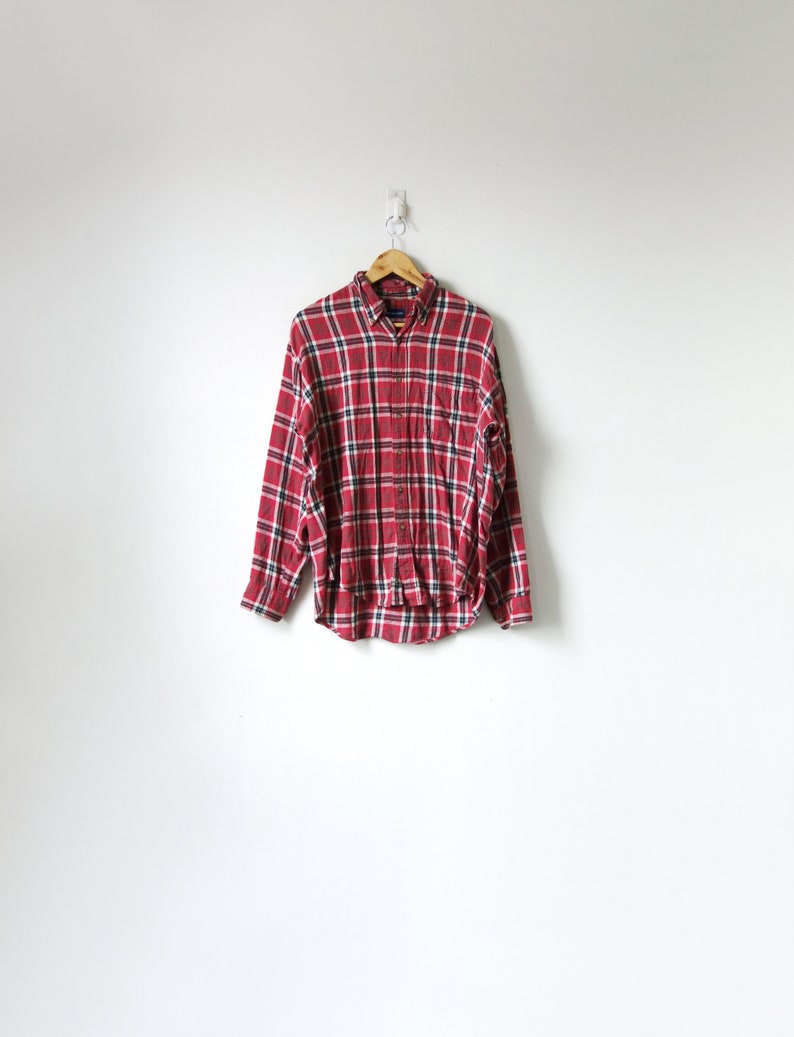 Blue /& White Flannel Shirt 90s Red 90s Flannel Vintage Flannel Men/'s M