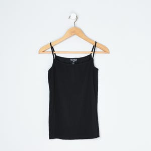 Vintage Y2k Polo Jeans Co Black Cami Top - cotton, tank, spaghetti straps, made in usa - Women&#39;s M