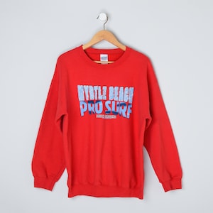 Vintage 90s &quot;Myrtle Beach Pro Surf&quot; Sweatshirt - nineties, red, surfer - Men&#39;s L