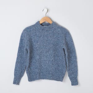 Vintage 90s Woolrich Speckled Slate Blue Wool Sweater - Winter