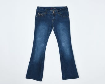 Vintage Y2K 2000s Washed Sun Bleached Wide Leg Boot Cut Low Rise