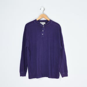 Vintage 90s Deep Purple Camp Shirt - button collar, cotton, oversized, outdoors - Men&#39;s M