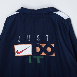 Vintage 90s Nike &quot;Just Do It&quot; Windbreaker - Neunziger Sportjacke, Colorblock, oversized, made in USA - Herren L