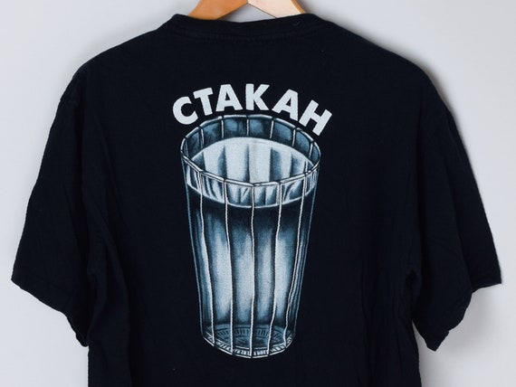 Vintage 90s Russkaya Russian Vodka T-shirt - Front & Back Graphics