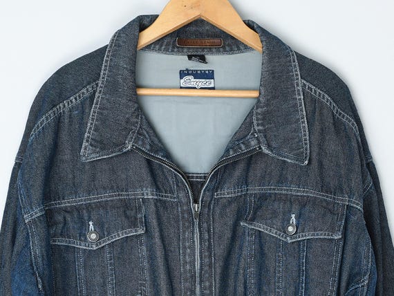 Vintage 2000s Enyce Dark Wash Denim Jacket - Y2k, Four Pockets