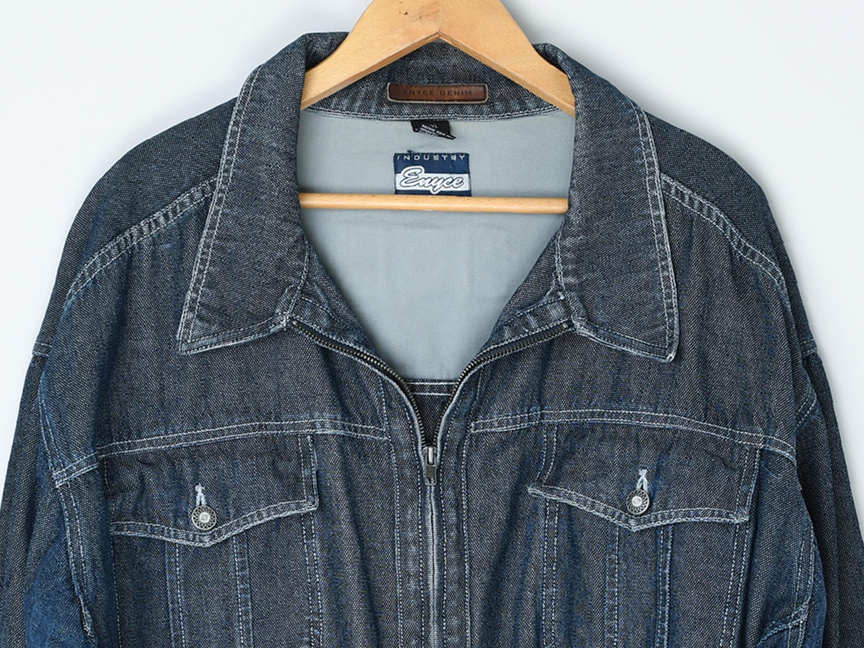 Vintage 2000s Enyce Dark Wash Denim Jacket - Y2k, Four Pockets