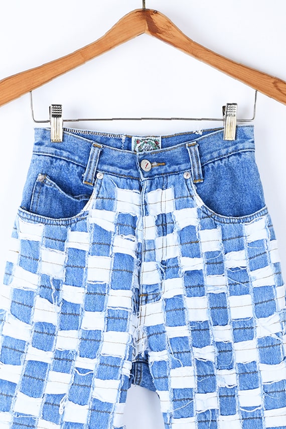 XXS // 2000s Rippy Gridded Denim Shorts – Vintage Y2k Skater