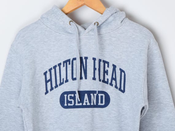 Vintage Y2k Hilton Head Island Hoodie - Gray, Grey, Sweatshirt