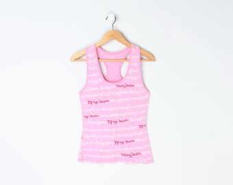 Vintage Y2k Guess Jeans Peach Mesh Tube Top - 2000s Clothing