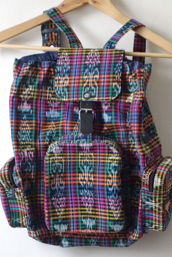 2000s Rainbow Plaid Backpack - Vintage Skater, Sc… - image 2