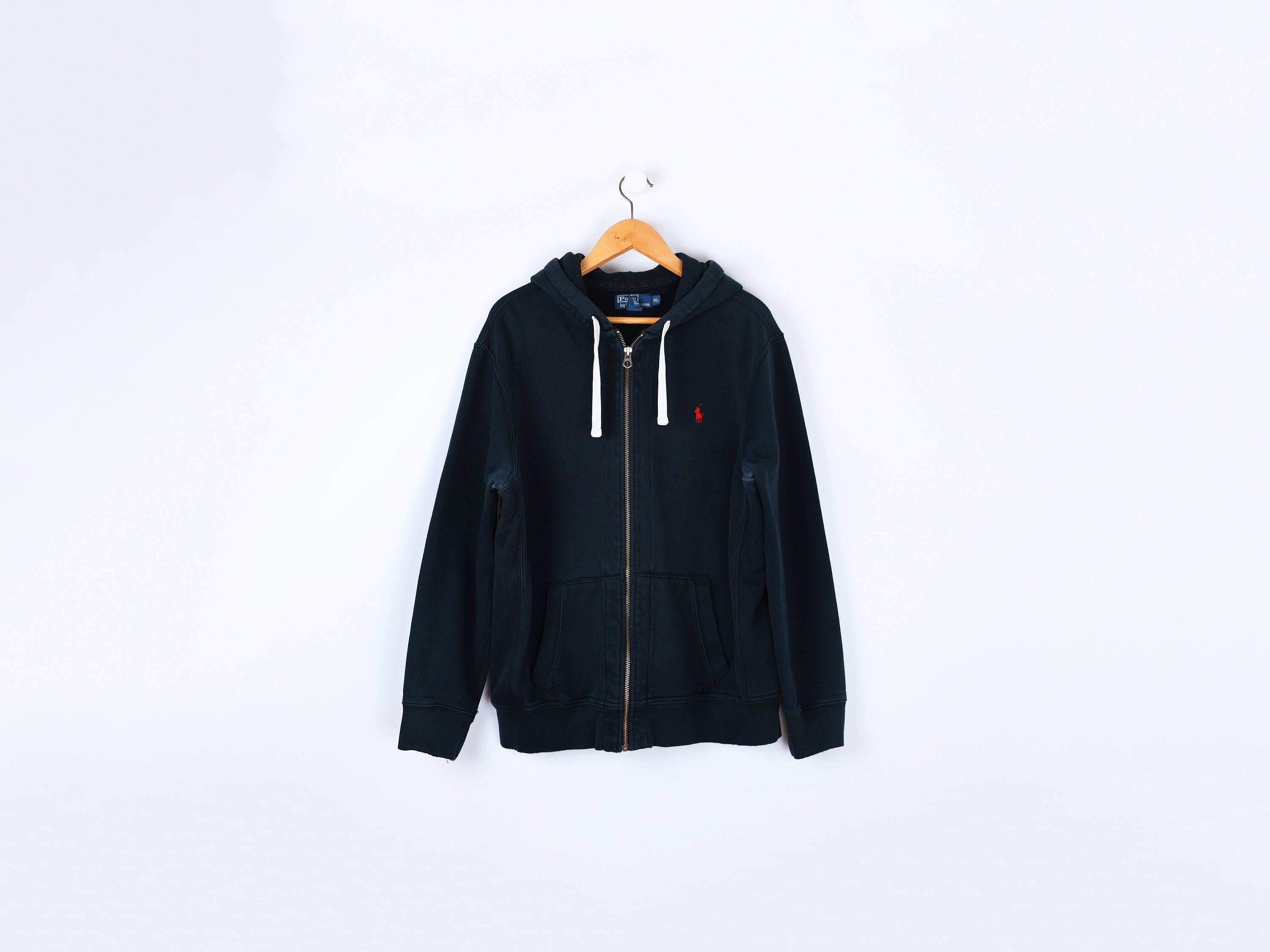 トップス Ralph Lauren 90s zip-up sweat BLACK XL Zip-Up sweatshirt Double-Knit track jacket Black Polo ralph