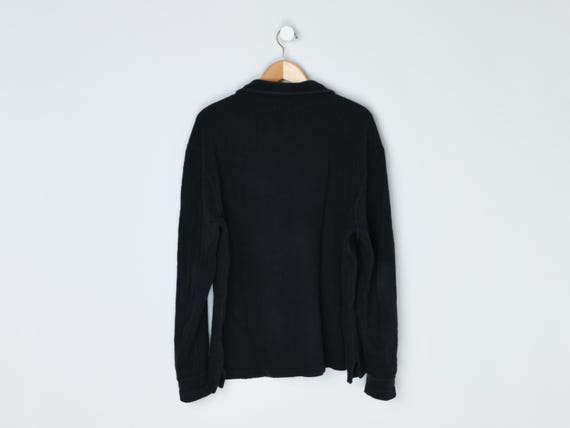 Vintage 90s Polo Ralph Lauren Black Quarter-zip Sweatshirt - Made