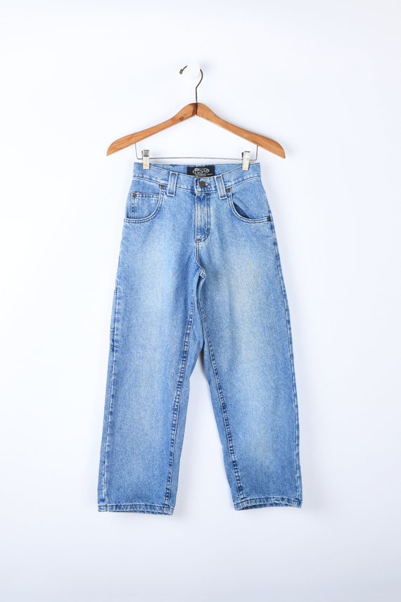 パンツ wide crushed jeans 00s archive Men's Vintage Ripped Jeans, Hip-hop Workwear Denim Pants