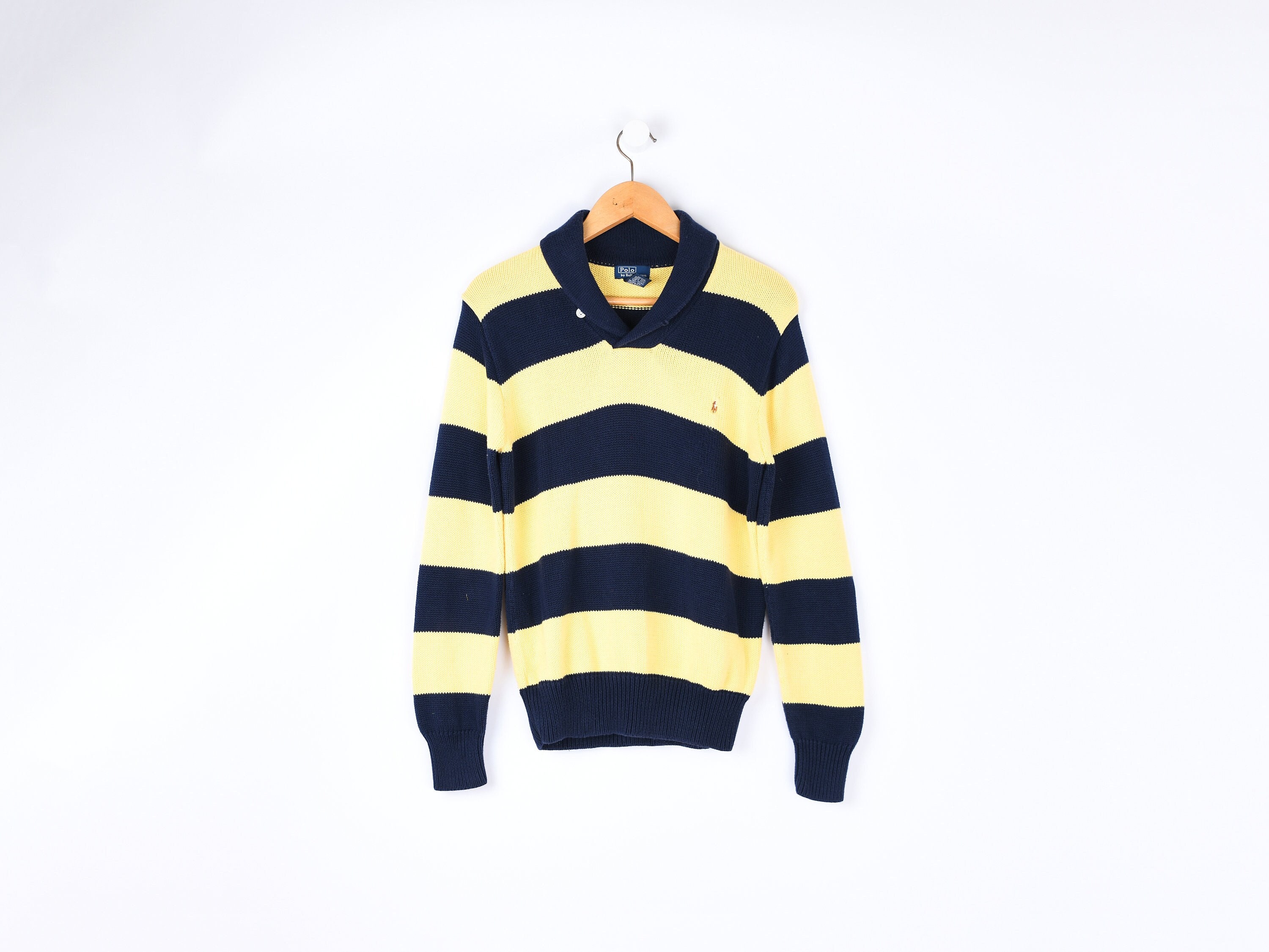 トップス RRL 90s Cotton Knit Yellow ❤️Ralph Lauren Sport Cotton Sweater Top Sunshine Yellow