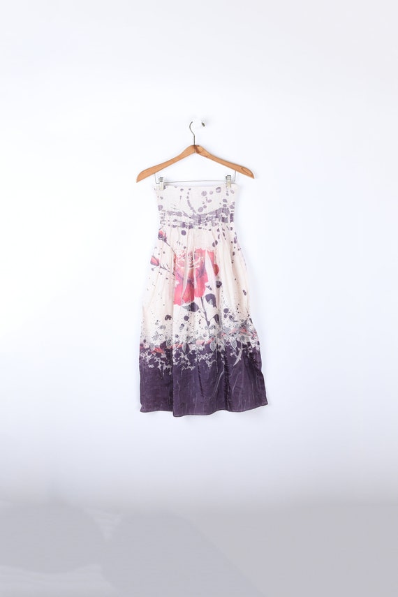 M // 2000s distorted floral print mini dress - vi… - image 1