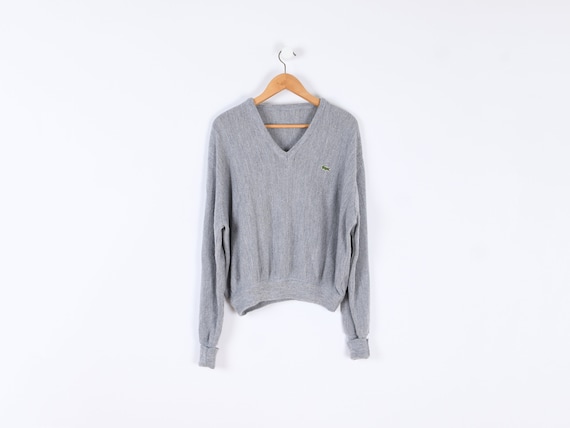 Vintage 90s Izod Lacoste Grey Sweater - oversized… - image 1