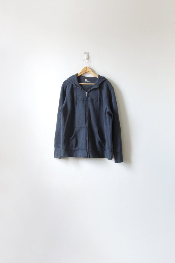 90s Carhartt Dark Gray Zip Hoodie - Vintage Carhar