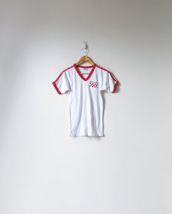 70s Corvette Red & White T-Shirt - 70s T-Shirt - C