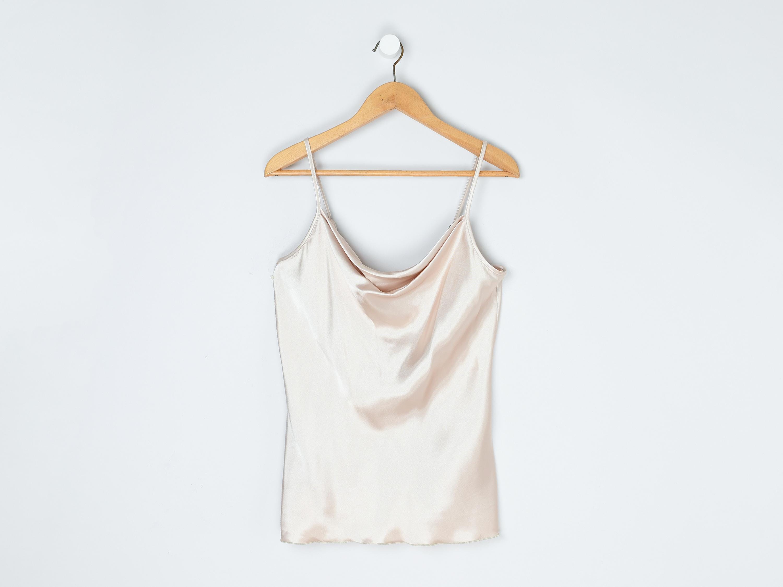 Vintage Y2k Champagne Satin Draped Top - 