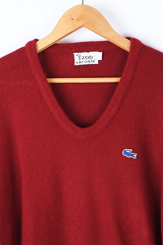 L // 70s Izod Lacoste Dark Red Sweater – Preppy, … - image 2