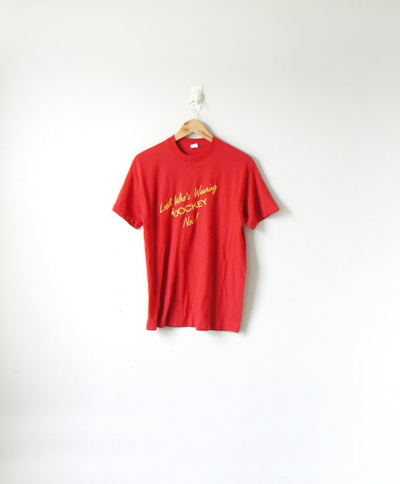 70s "Look Who's Wearing JOCKEY Now!" T-Shirt - 70s