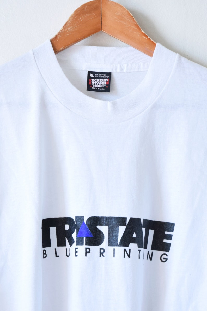 90s Tri-State Blueprinting Cropped T-Shirt Women/'s XL 90s Crop Top