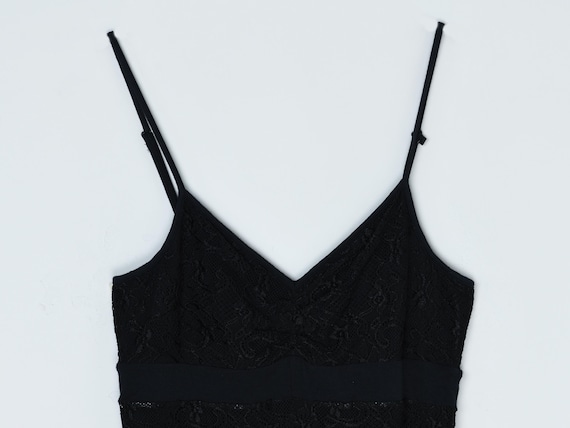 Vintage Y2k Guess Black Lace Top - 2000s Clothing, Spaghetti