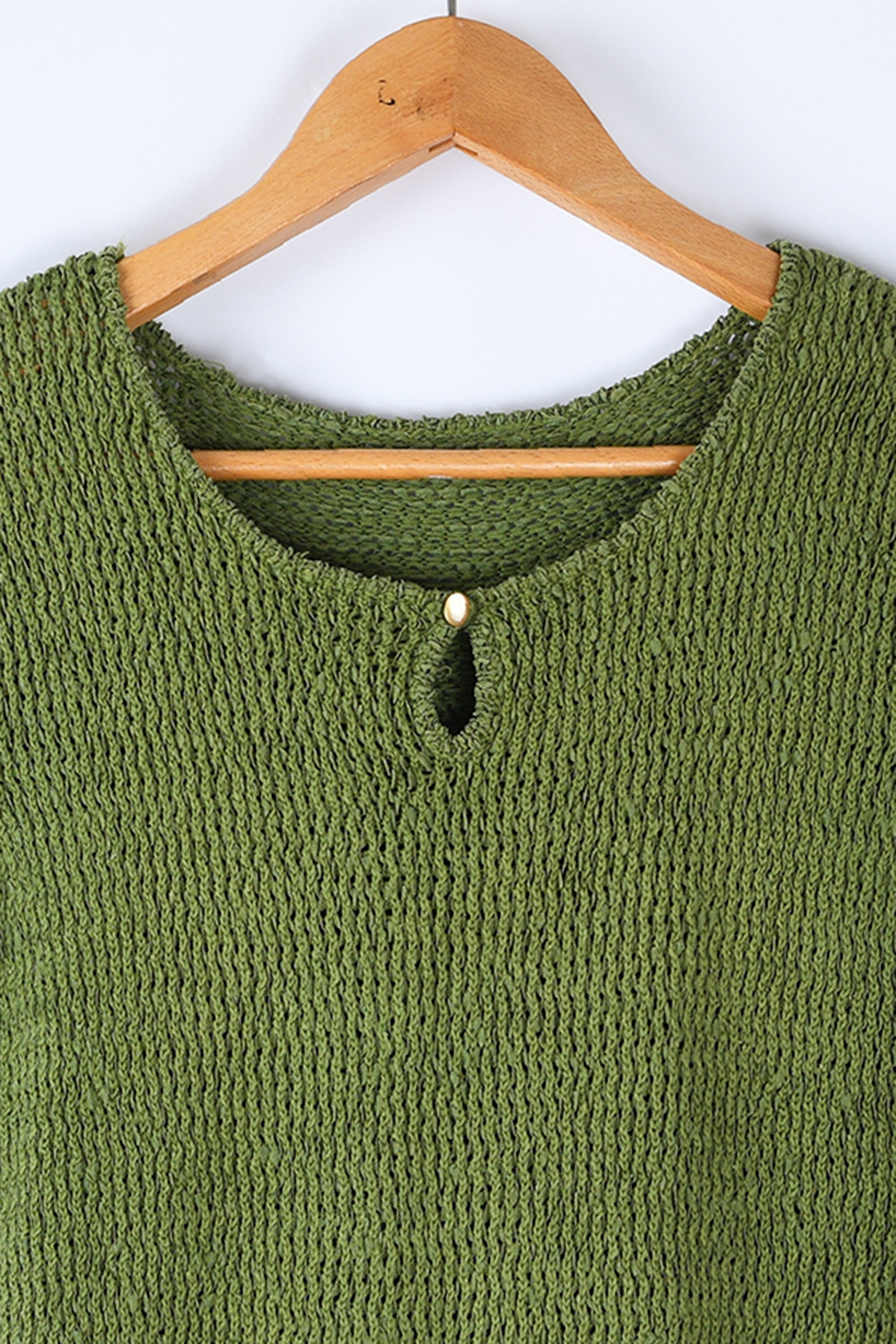 熱販売 Grass 90s // S Green Hippie Bohemian, Vintage, - Top Knit トップス