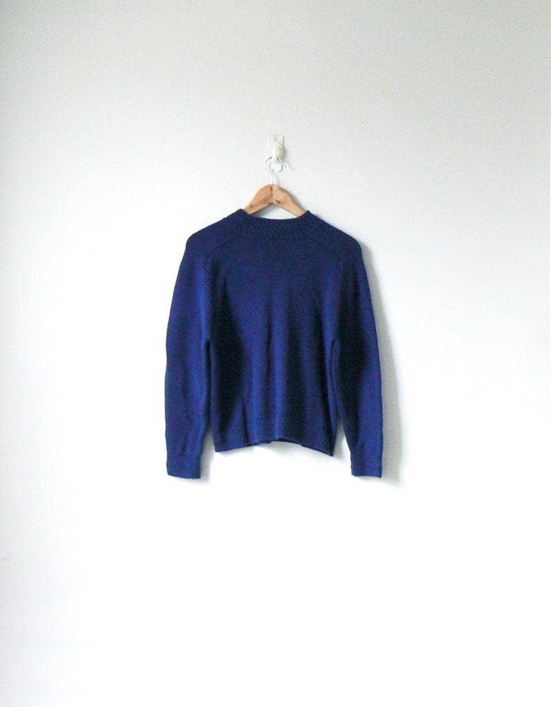 Blue Sweater 90s Sweater 90s Clothing Normcore Sweater 90s Preppy Clothing Women/'s M 90s Navy Blue Mock Neck Sweater