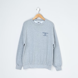 Vintage 90er Jahre &quot;&quot;Gruenefeldt Konstruktion&quot;&quot; Schwergewicht Sweatshirt - neunziger, grau, Arbeitskleidung, Pullover, Rundhalsausschnitt - Herren L.&quot;