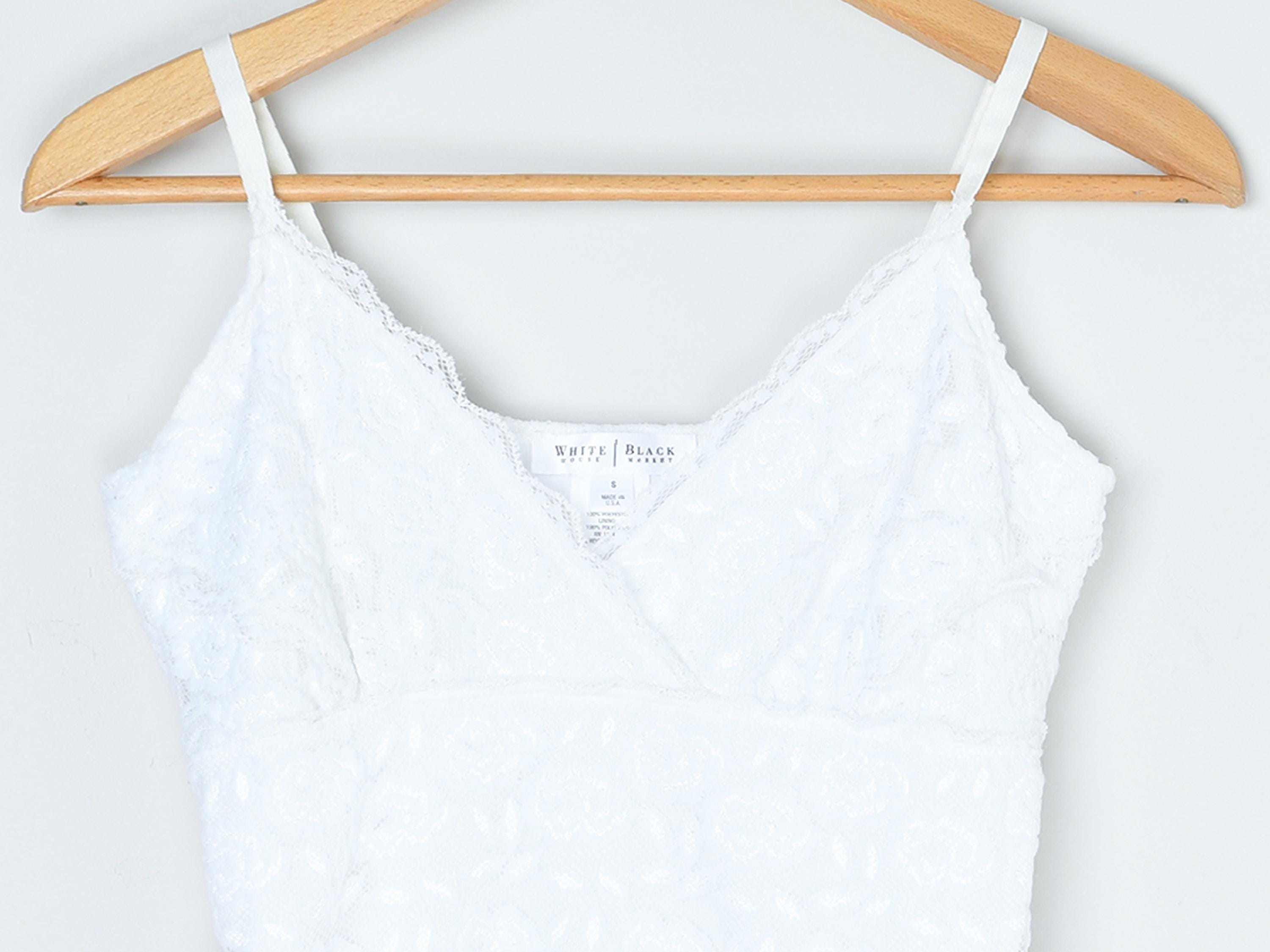 Vintage Y2k White Lace Roses Cami Top - 2000s Clothing, Made in