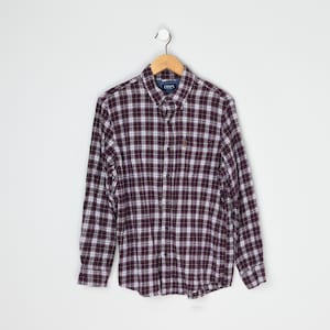 Vintage 2000s Purple Plaid Flannel Button-Down - Chaps Brushed Flannel - Women&#39;s L