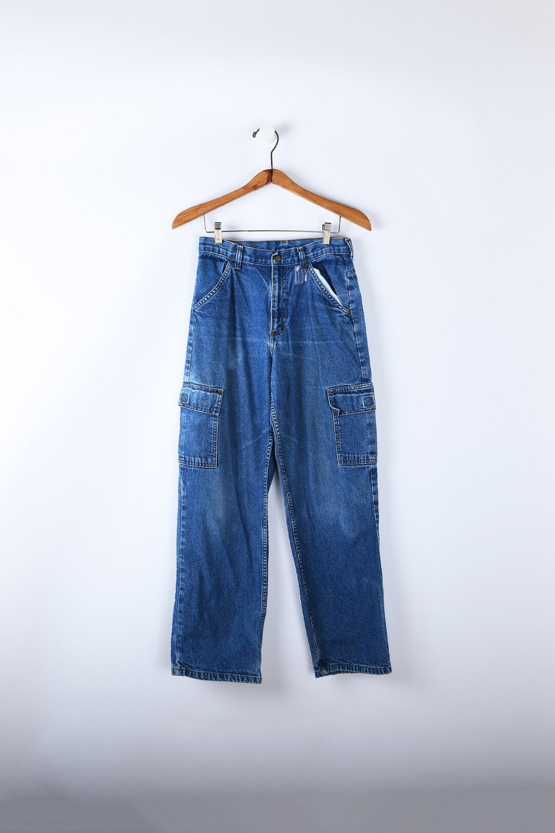 27x29 // 2000s Wide Leg Cargo Jeans - Skaterwear, Streetwear