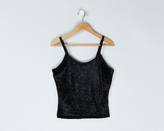 Vintage 2000s Spaghetti Strap Tank Top - Y2k, Black, Basics
