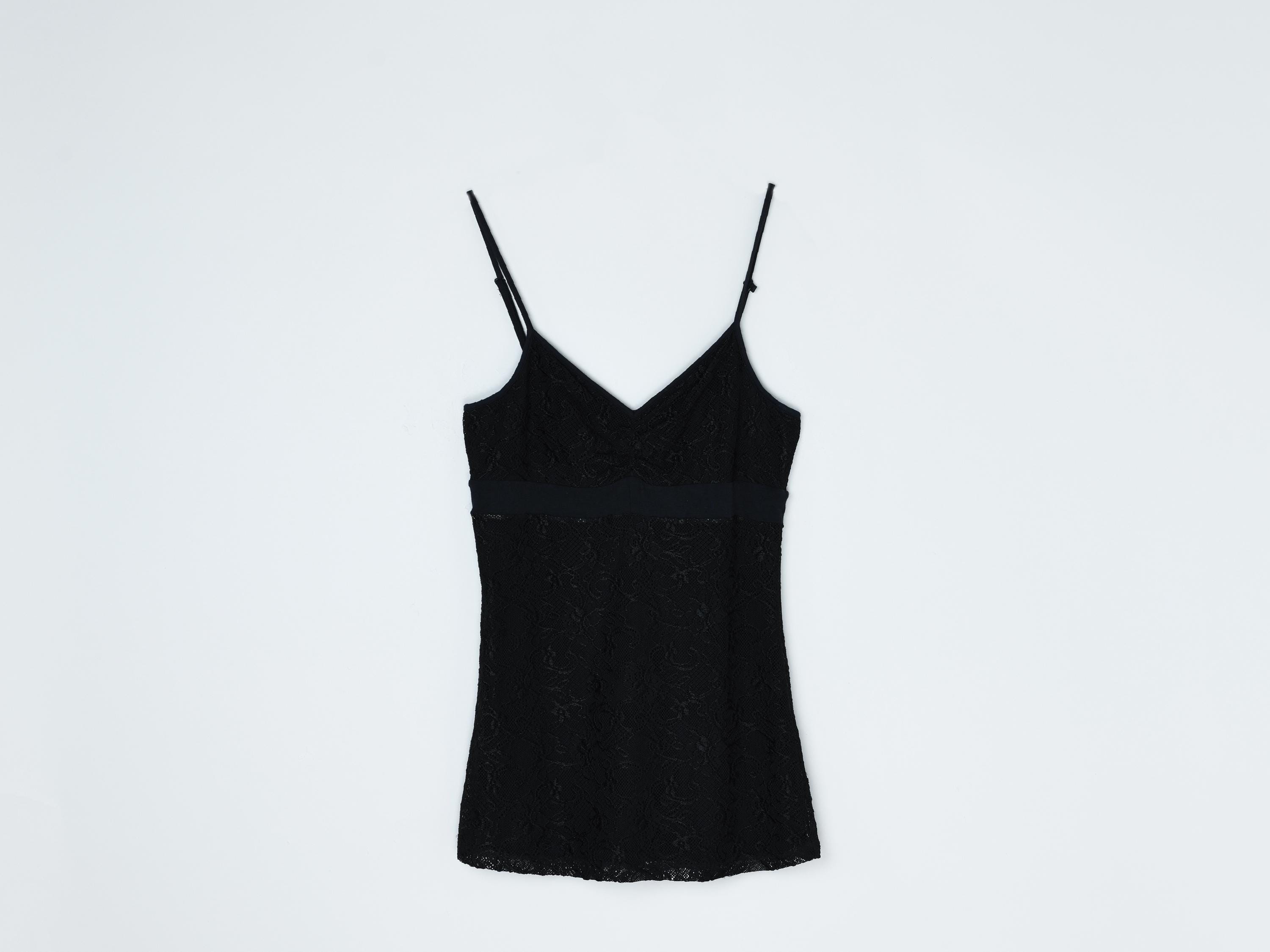 GUESS ヴィンテージ　チューブトップ　y2k Vintage Y2k Guess Black Lace Top - 2000s Clothing, Spaghetti