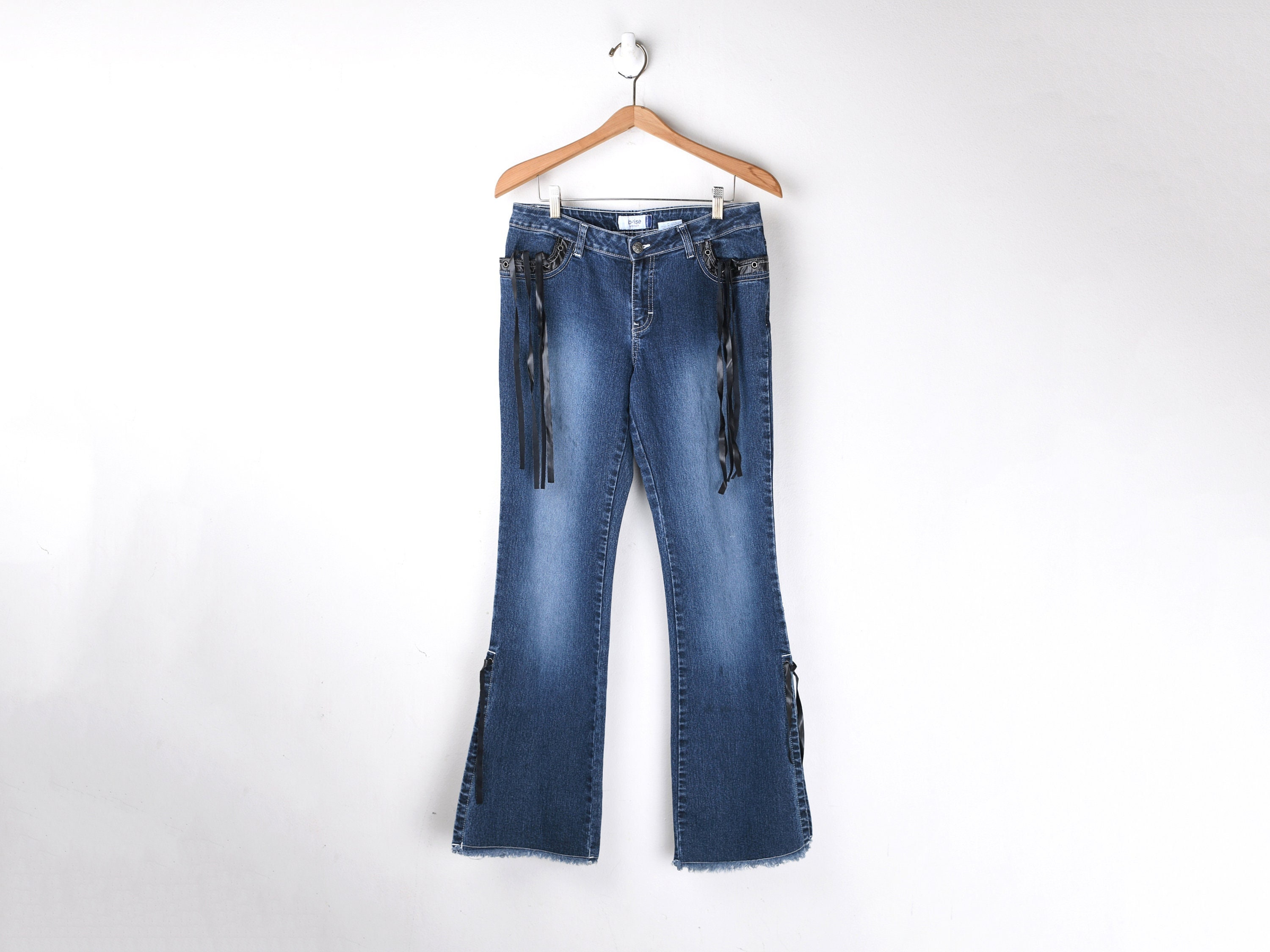 32x31 // Vintage Y2k Wide-leg Jeans With Ribbons - Jordache