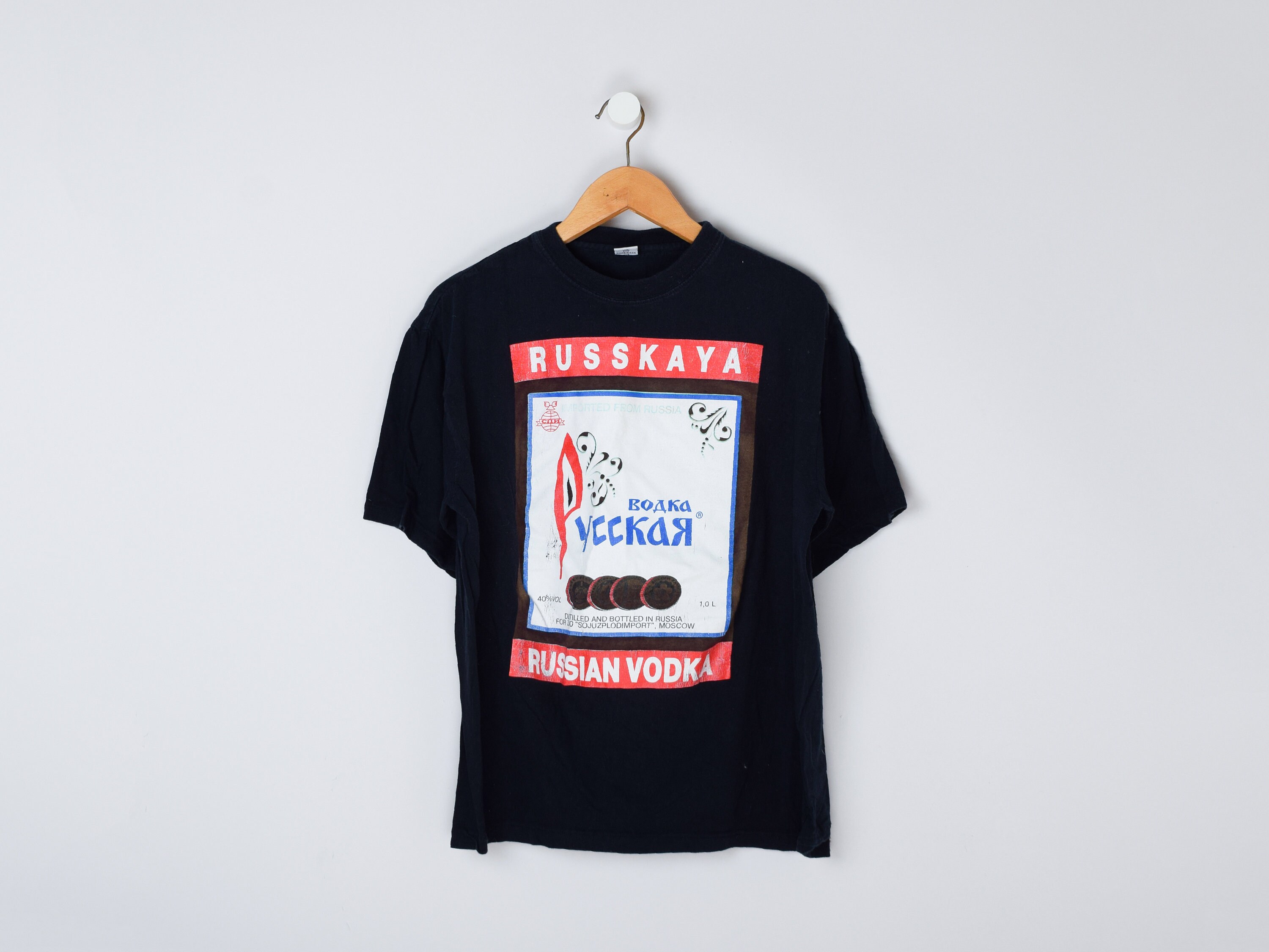 ヴィンテージ 90 年代 Russkaya ロシアン ウォッカ T シャツ