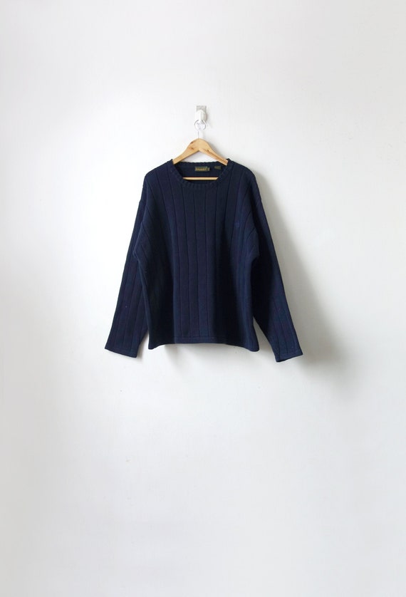 90s Timberland Heavy Navy Sweater - Timberland Vin