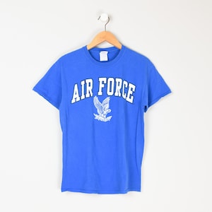 Vintage Y2k Air Force T-Shirt - college lettering, blue & white - Men&#39;s M
