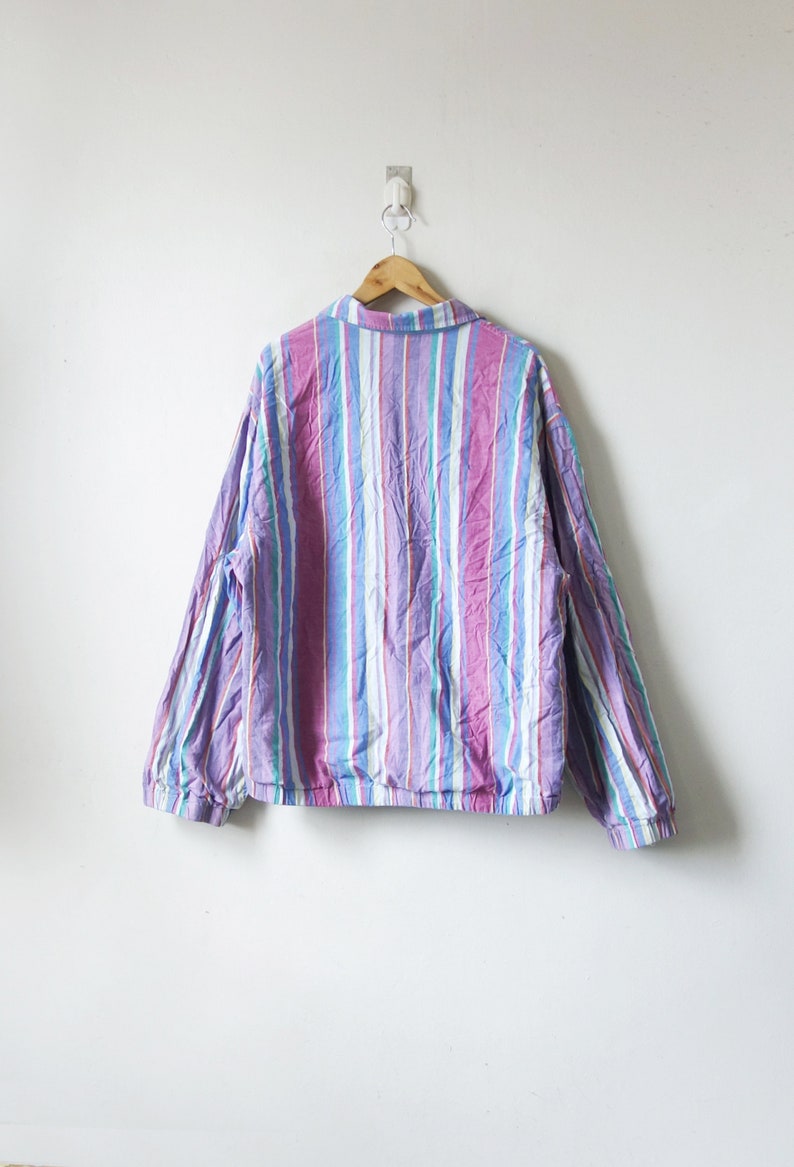 Vintage Tommy Hilfiger Jacket Men/'s XL 90s Hilfiger Candystripe Light Denim Jacket
