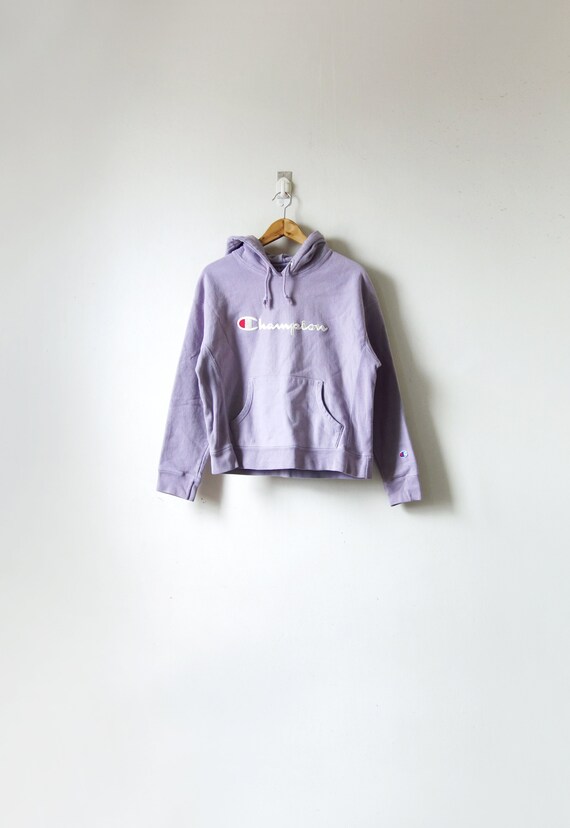 90s Light-Purple Champion Hoodie - Vintage Champio